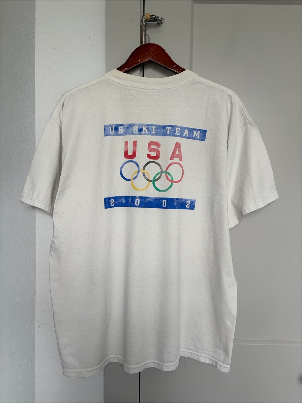 VINTAGE 2002 UNITED STATES SKI TEAM OLYMPICS SPORT GRAPHIC T-SHIRT WHITE  MEN XL